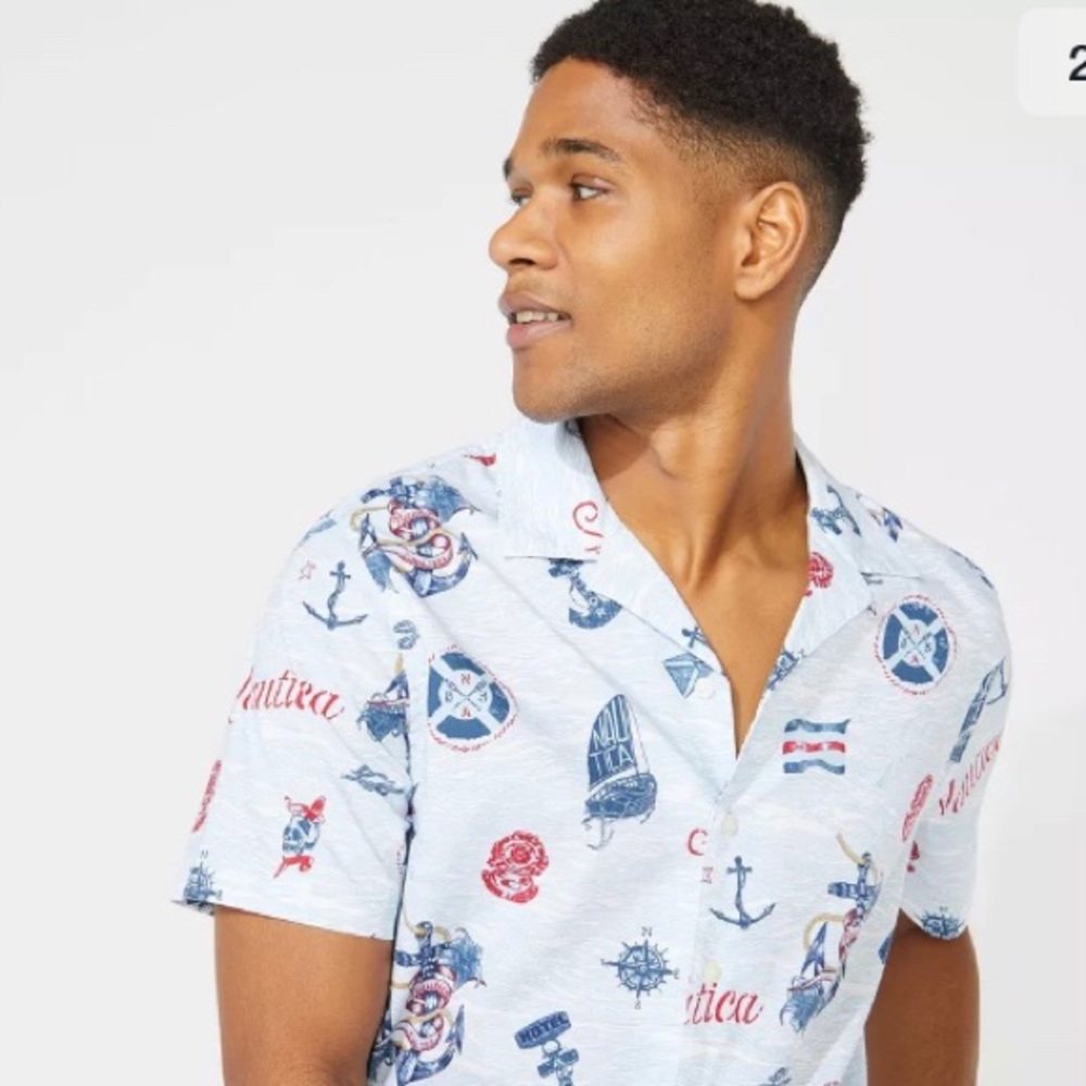 Nautica Jeans Co. Nautica boat print shirt XXL